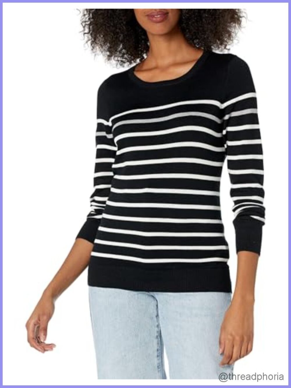 Lightweight Cotton Blend Crewneck Sweater Long Sleeve Pullover